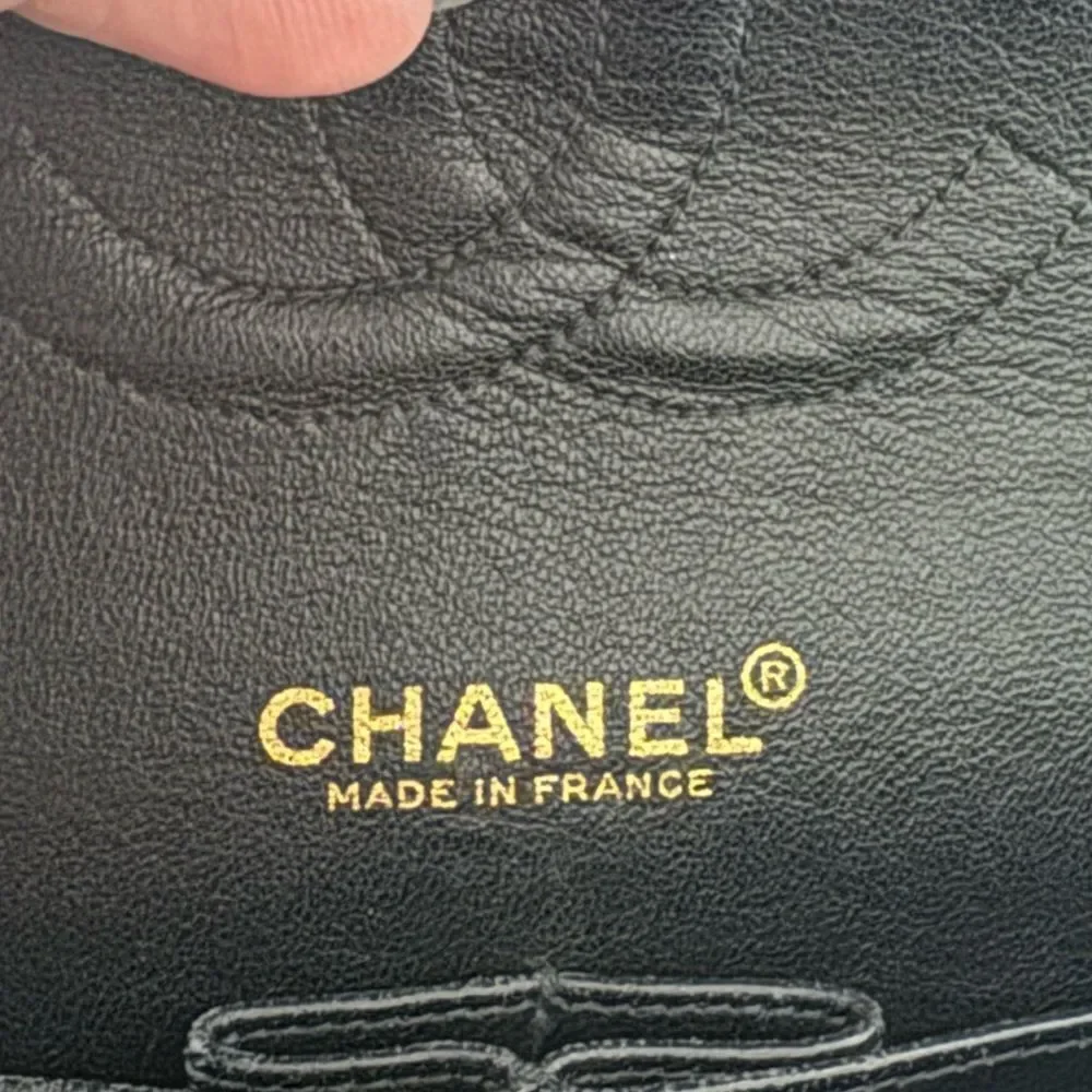 Chanel Canvas Coco Print Quilted Medium Classic Flap Double Flap Black White - Picture 14 of 16